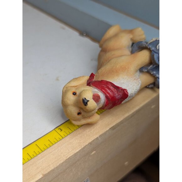 Golden Retriever Yellow Labrador Figurine Red Bandana & Shoes 4.5" Resin - Picture 5 of 5